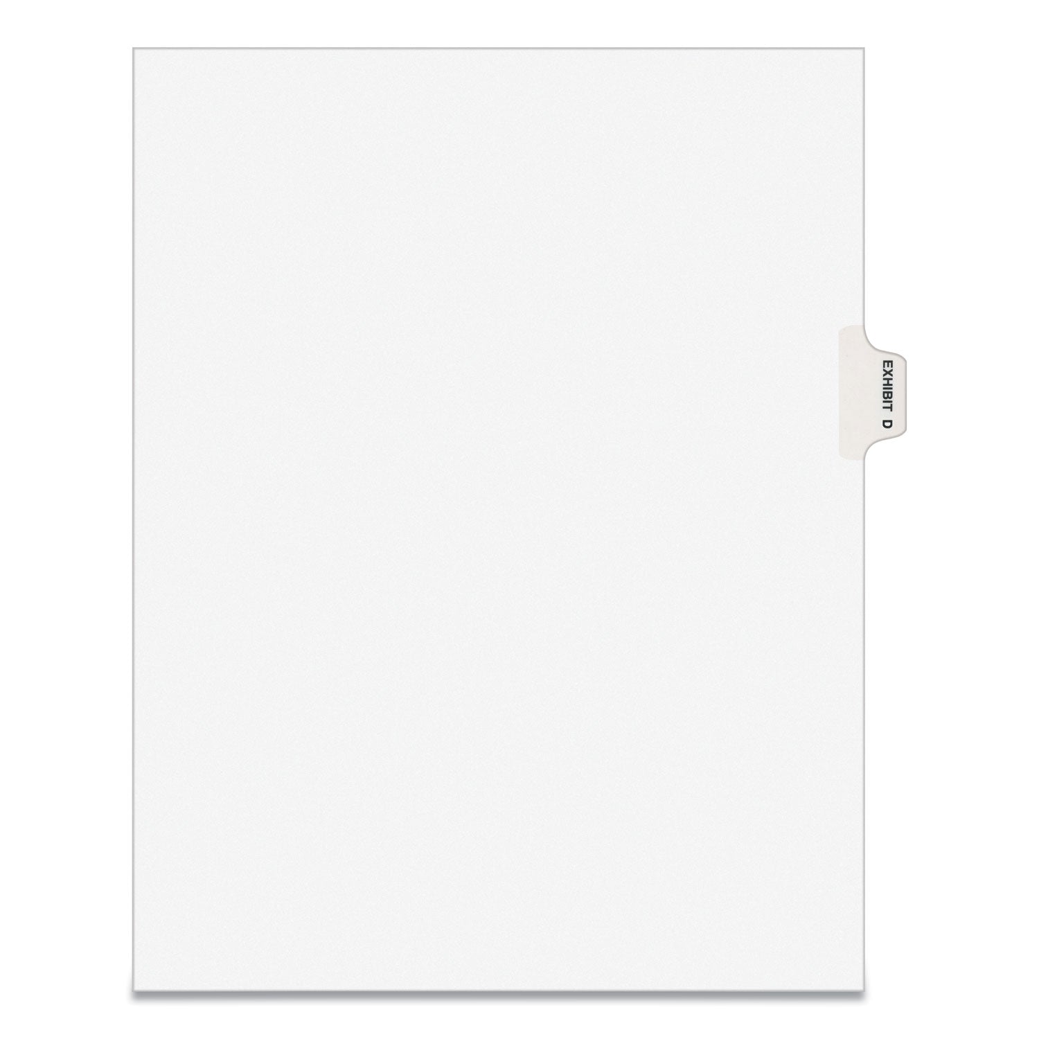 Avery-Style Preprinted Legal Side Tab Divider, 26-Tab, Exhibit D, 11 x 8.5, White, 25/Pack, (1374) (01374)