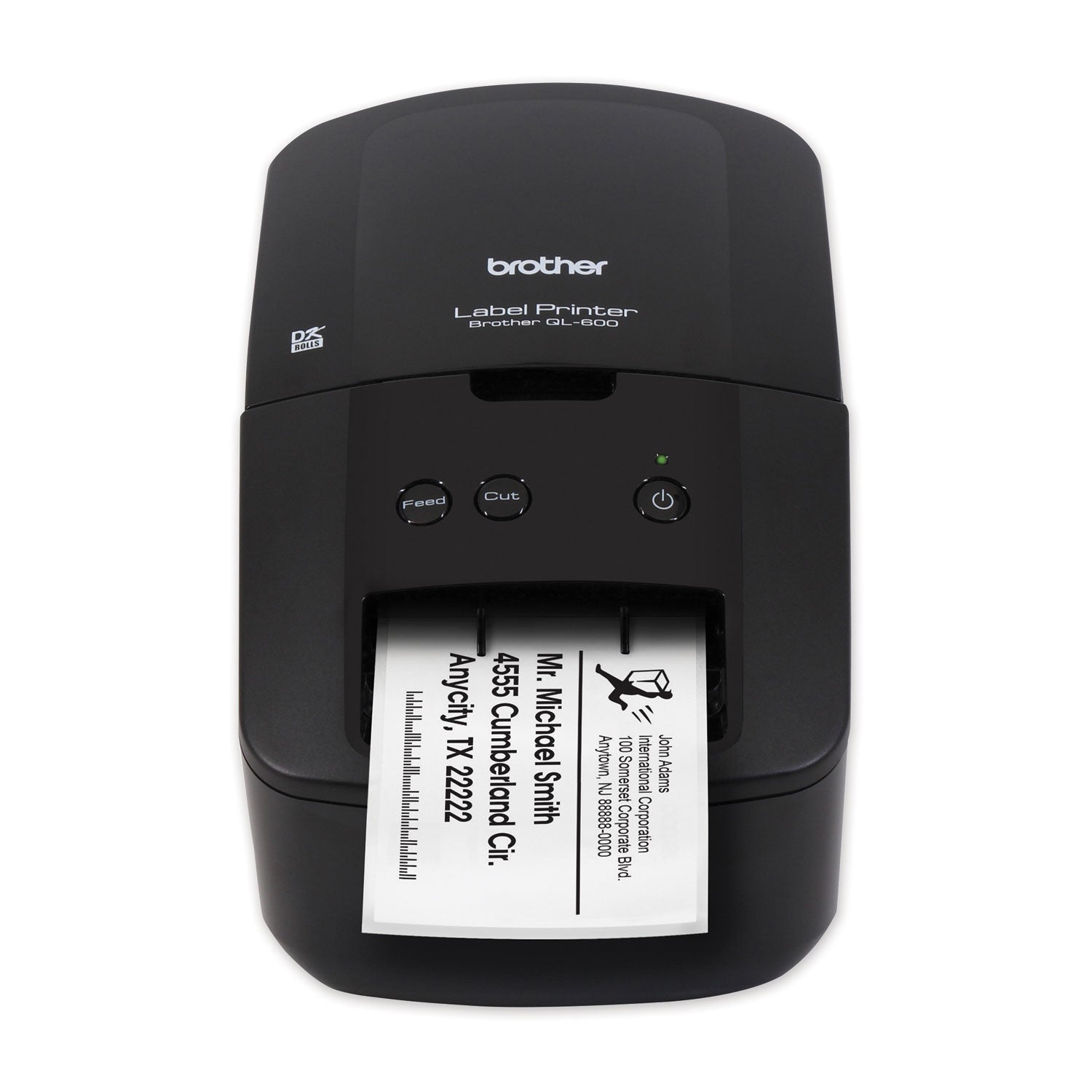 Brother QL-600 Economic Desktop Label Printer, 44 Labels/min Print Speed, 5.1 x 8.8 x 6.1