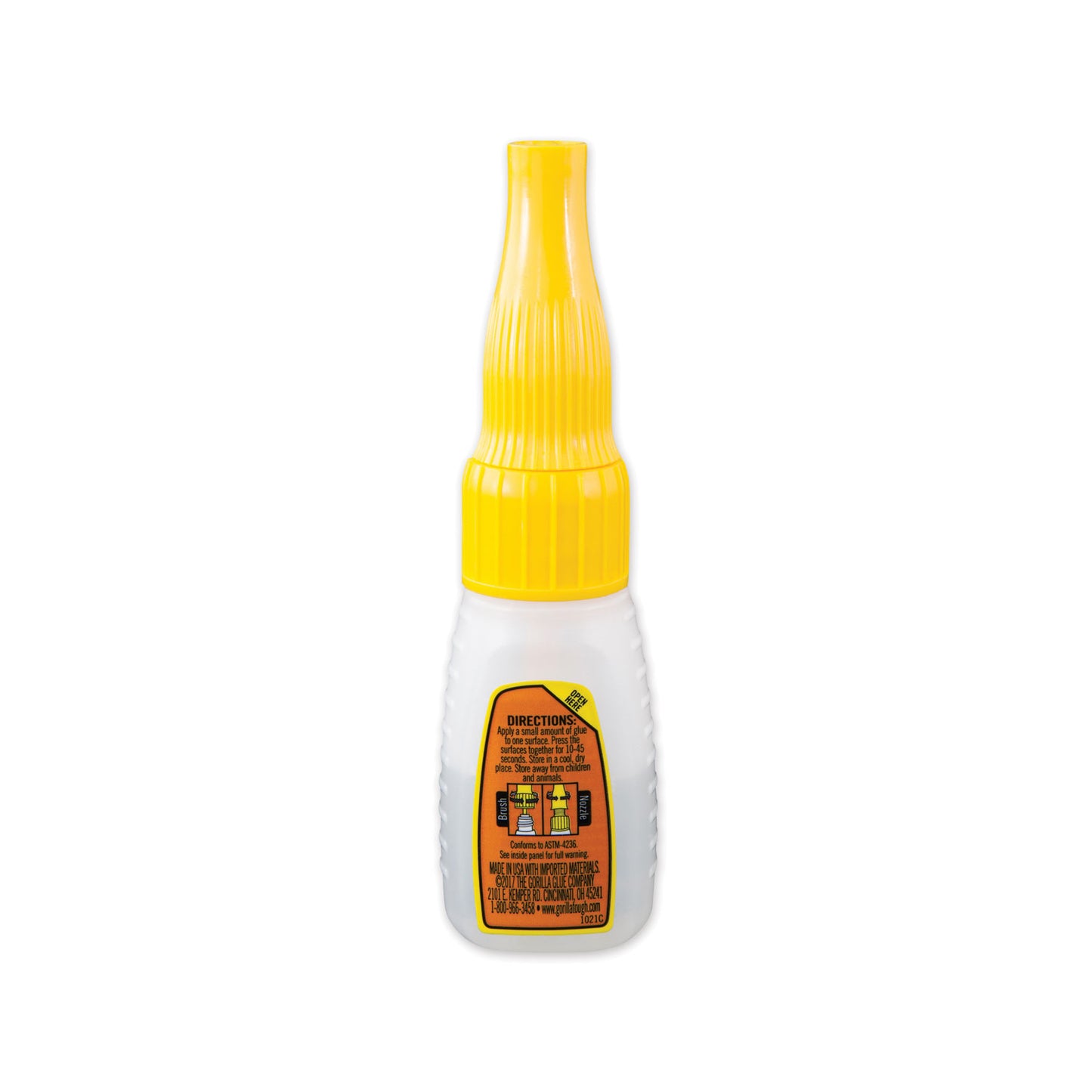 Gorilla Super Glue with Brush and Nozzle Applicators, 0.35 oz, Dries Clear (7500101)