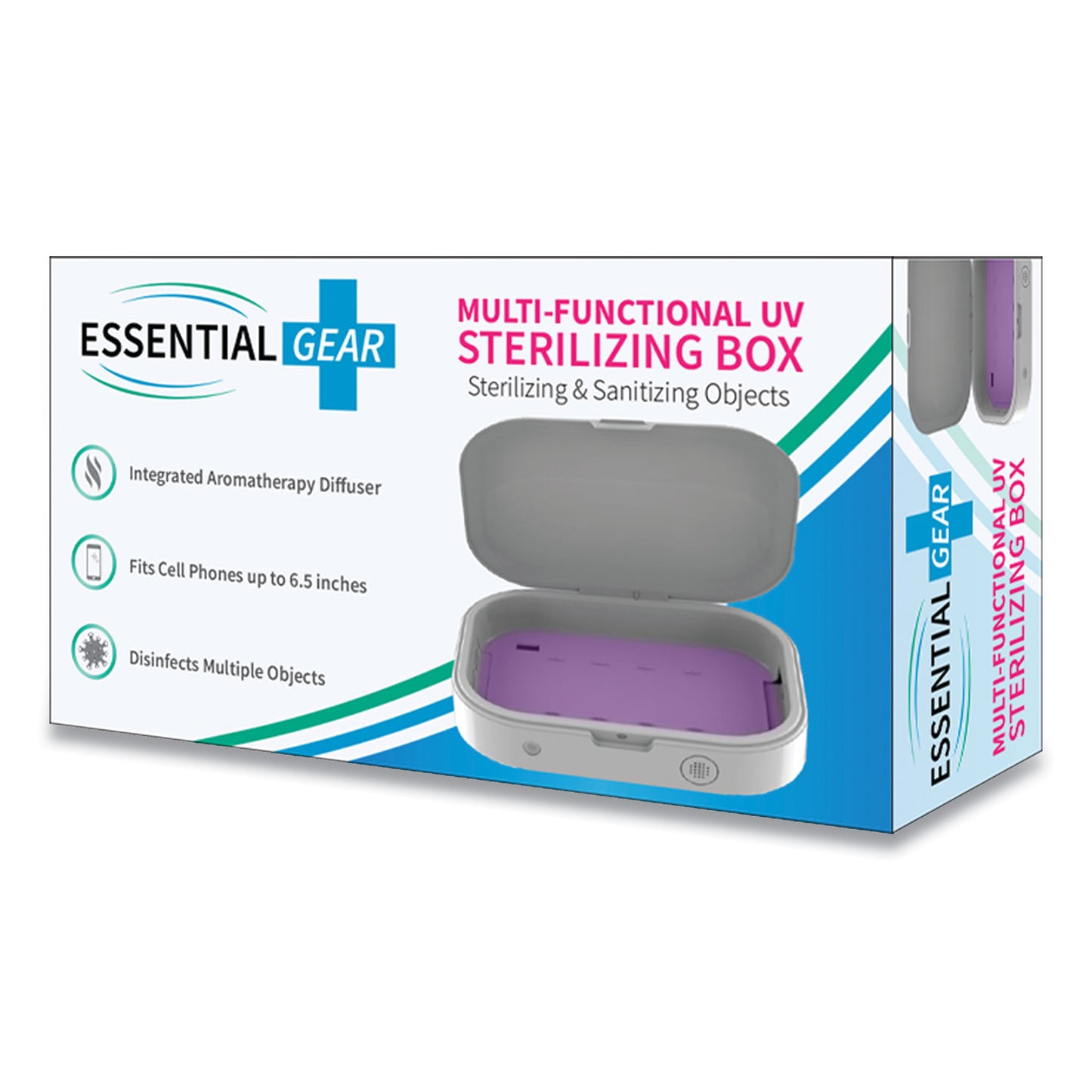 Essential Gear UV Sterilizing Box for Mobile Phones, White (EG4749)