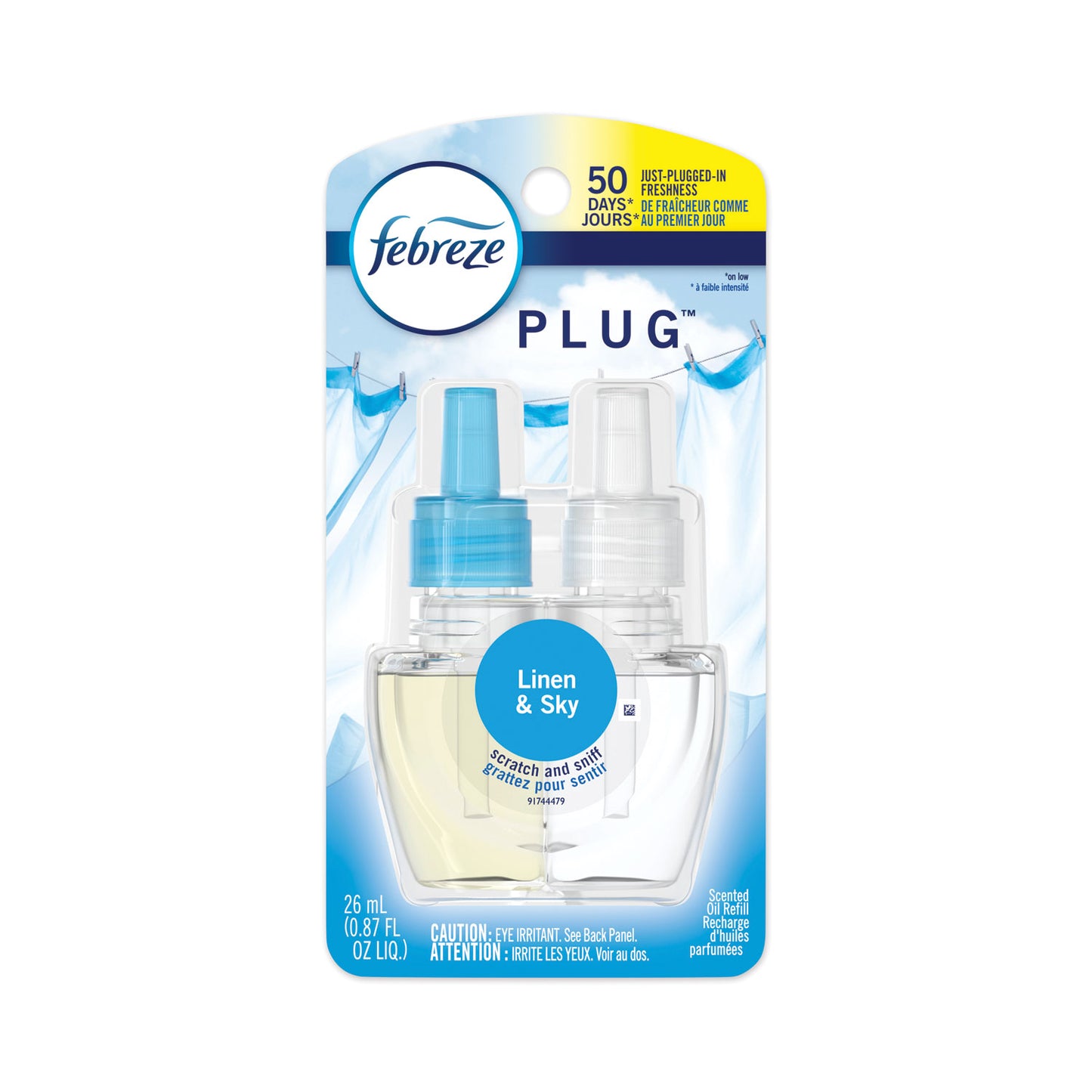 Febreze PLUG Air Freshener Refills, Linen and Sky, 0.87 oz (74901EA)