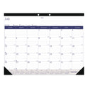 Blueline DuraGlobe Academic Desk Pad Calendar, 22 x 17, White/Blue/Gray Sheets, Black Headband, 13-Month (July to July): 2024 to 2025 (CA177227)