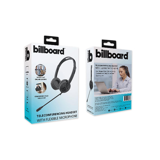 billboard Telecom Headset Binaural Over The Head Headset, Black (BB2948)