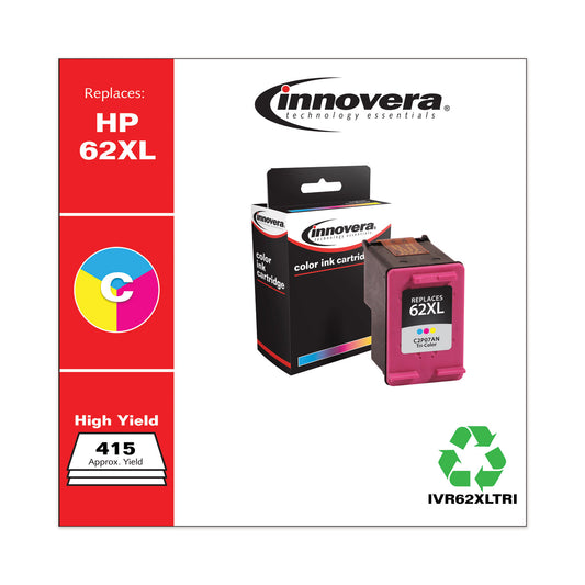 Innovera Remanufactured Tri-Color High-Yield Ink, Replacement for 62XL (C2P07AN), 415 Page-Yield (62XLTRI)