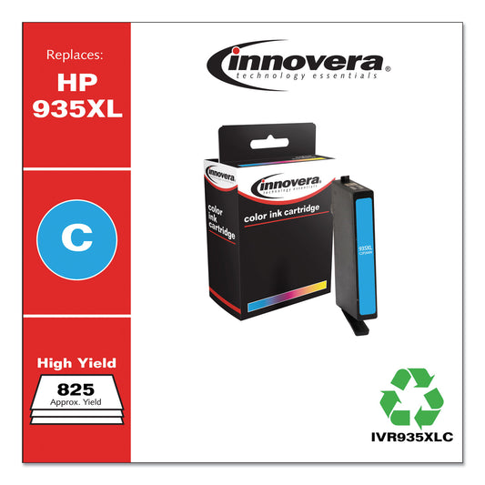 Innovera Remanufactured Cyan High-Yield Ink, Replacement for 935XL (C2P24AN), 825 Page-Yield (935XLC)
