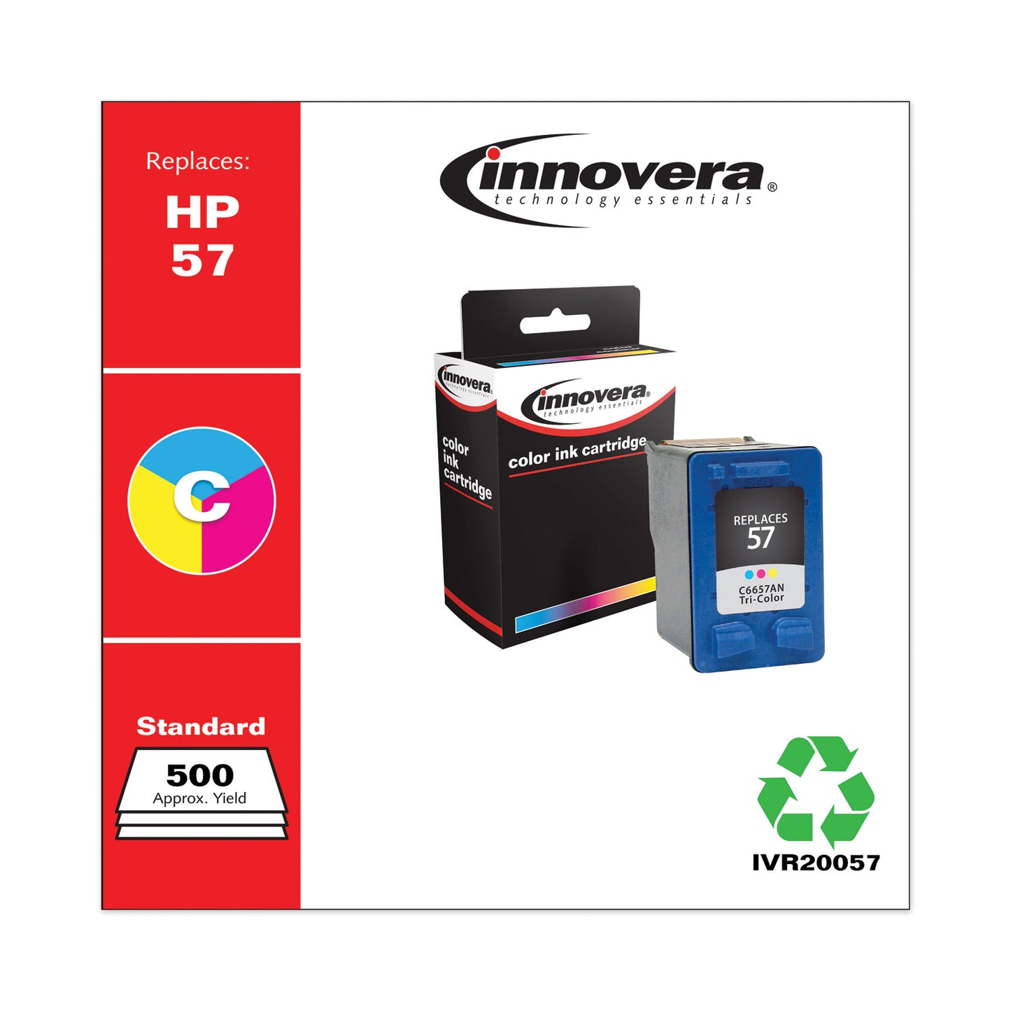 Innovera Remanufactured Tri-Color Ink, Replacement for 57 (C6657AN), 400 Page-Yield (20057)