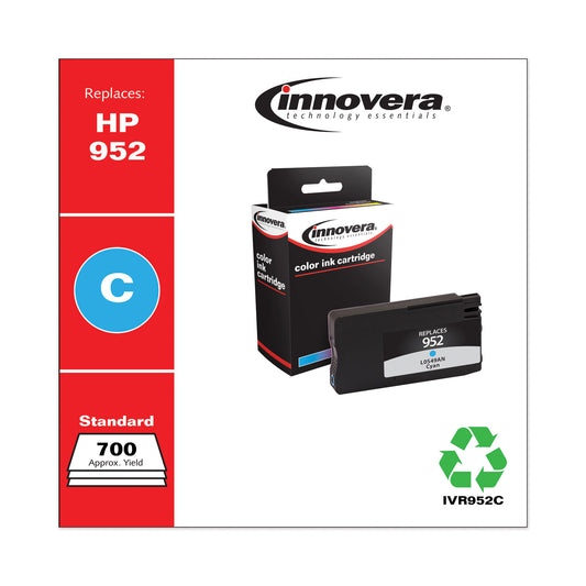 Innovera Remanufactured Cyan Ink, Replacement for 952 (L0S49AN), 700 Page-Yield (952C)