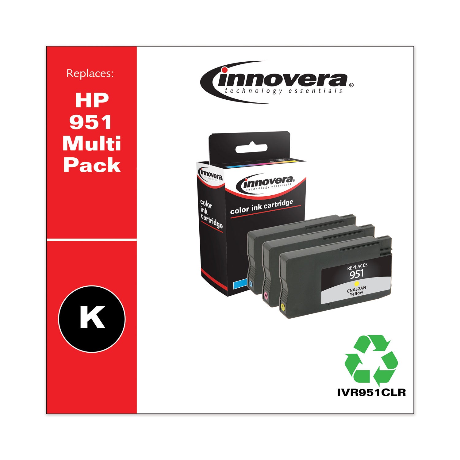Innovera Remanufactured Cyan/Magenta/Yellow Ink, Replacement for 951 (CN050AN/CN051AN/CN052AN), 700 Page-Yield (951CLR)