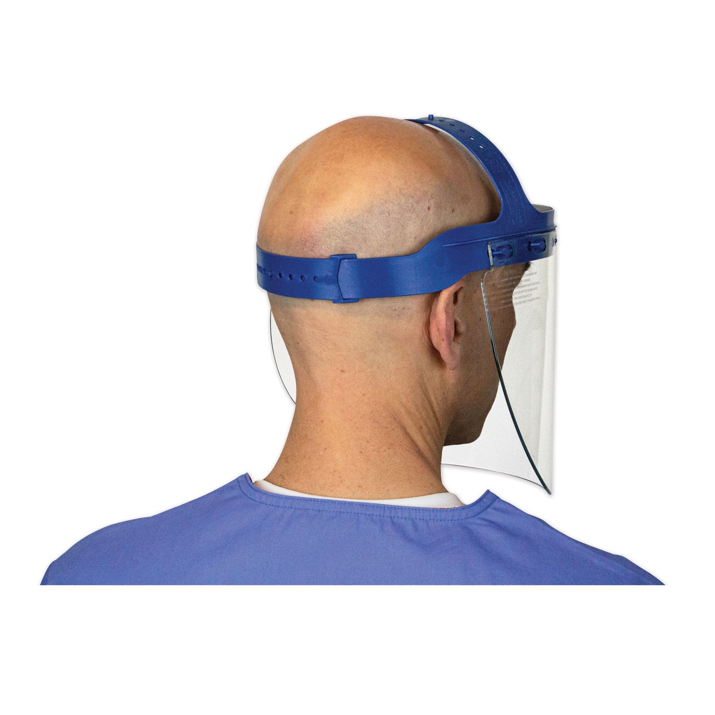 Suncast Commercial Fully Assembled Full Length Face Shield with Head Gear, 16.5 x 10.25 x 11, Clear/Blue, 16/Carton (HGASSY16)