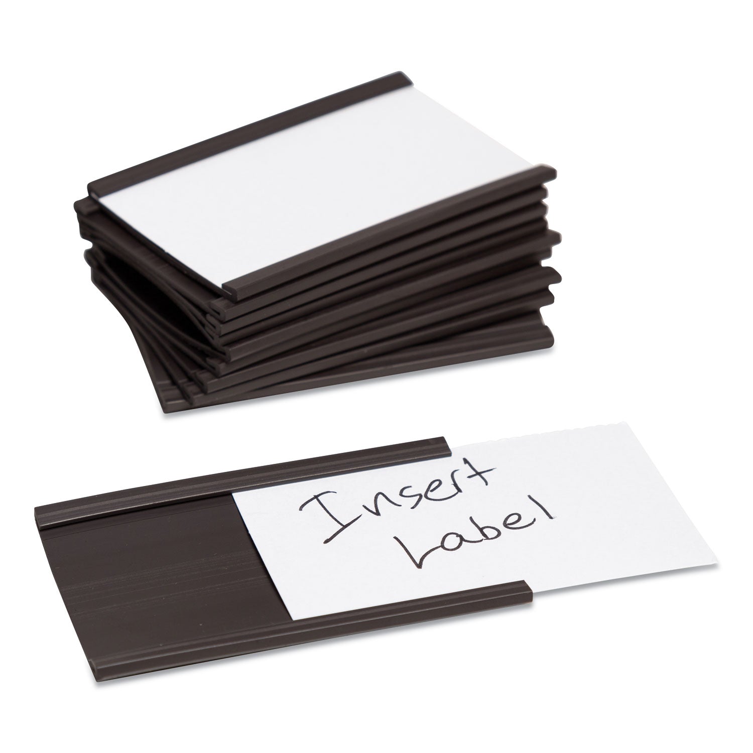 U Brands Magnetic Card Holders, 3 x 1.75, Black, 10/Pack (FM2630)