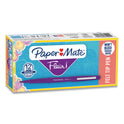 Paper Mate Point Guard Flair Felt Tip Porous Point Pen, Stick, Medium 0.7 mm, Purple Ink, Purple Barrel, Dozen (8450152)