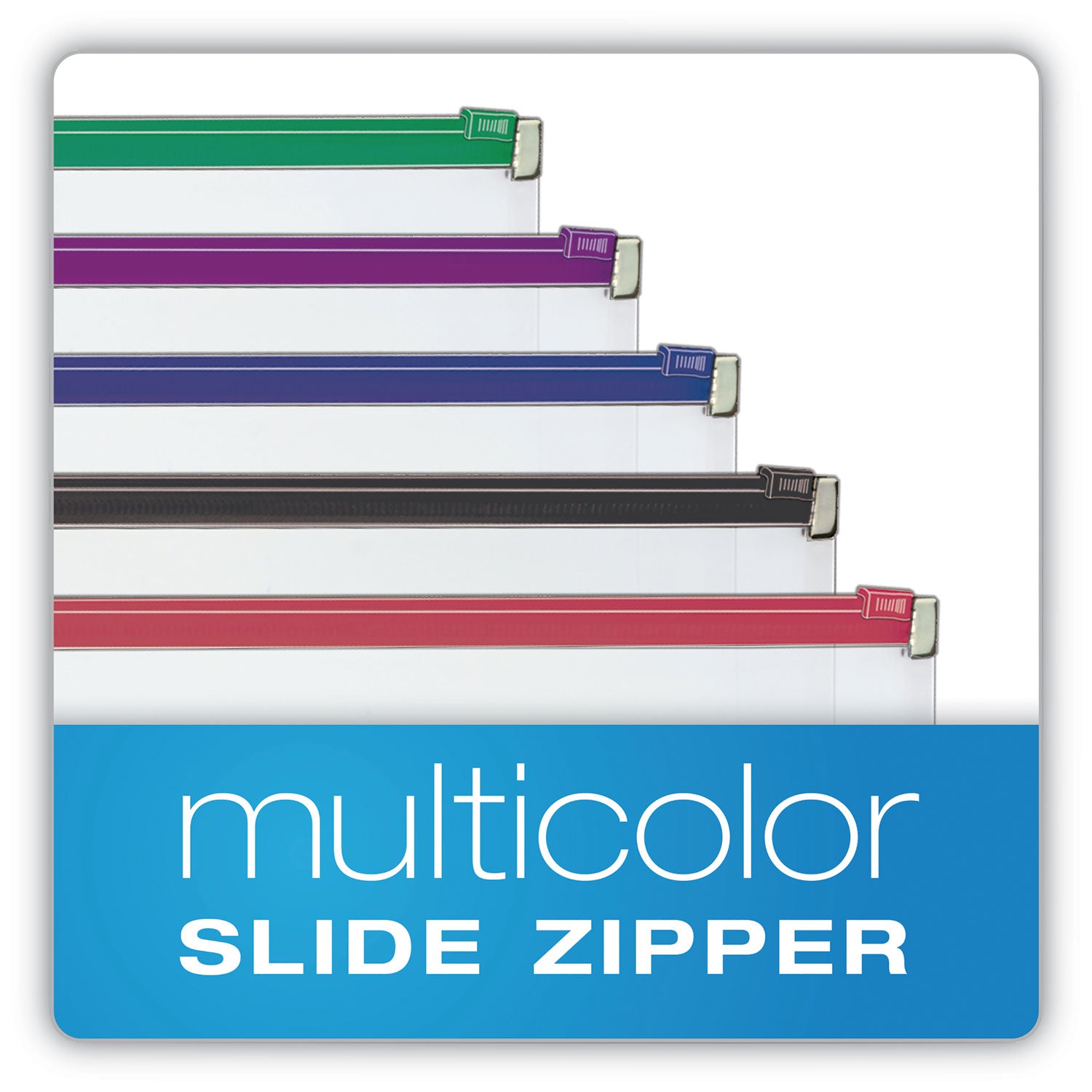 Cardinal Expanding Zipper Binder Pocket, 8.5 x 11, Assorted Colors, 5/Pack (14650)