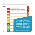 Cardinal OneStep Printable Table of Contents and Dividers, 12-Tab, Jan. to Dec., 11 x 8.5, White, Assorted Tabs, 1 Set (60318)