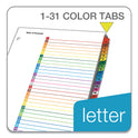 Cardinal OneStep Printable Table of Contents and Dividers, 31-Tab, 1 to 31, 11 x 8.5, White, Assorted Tabs, 1 Set (60118)