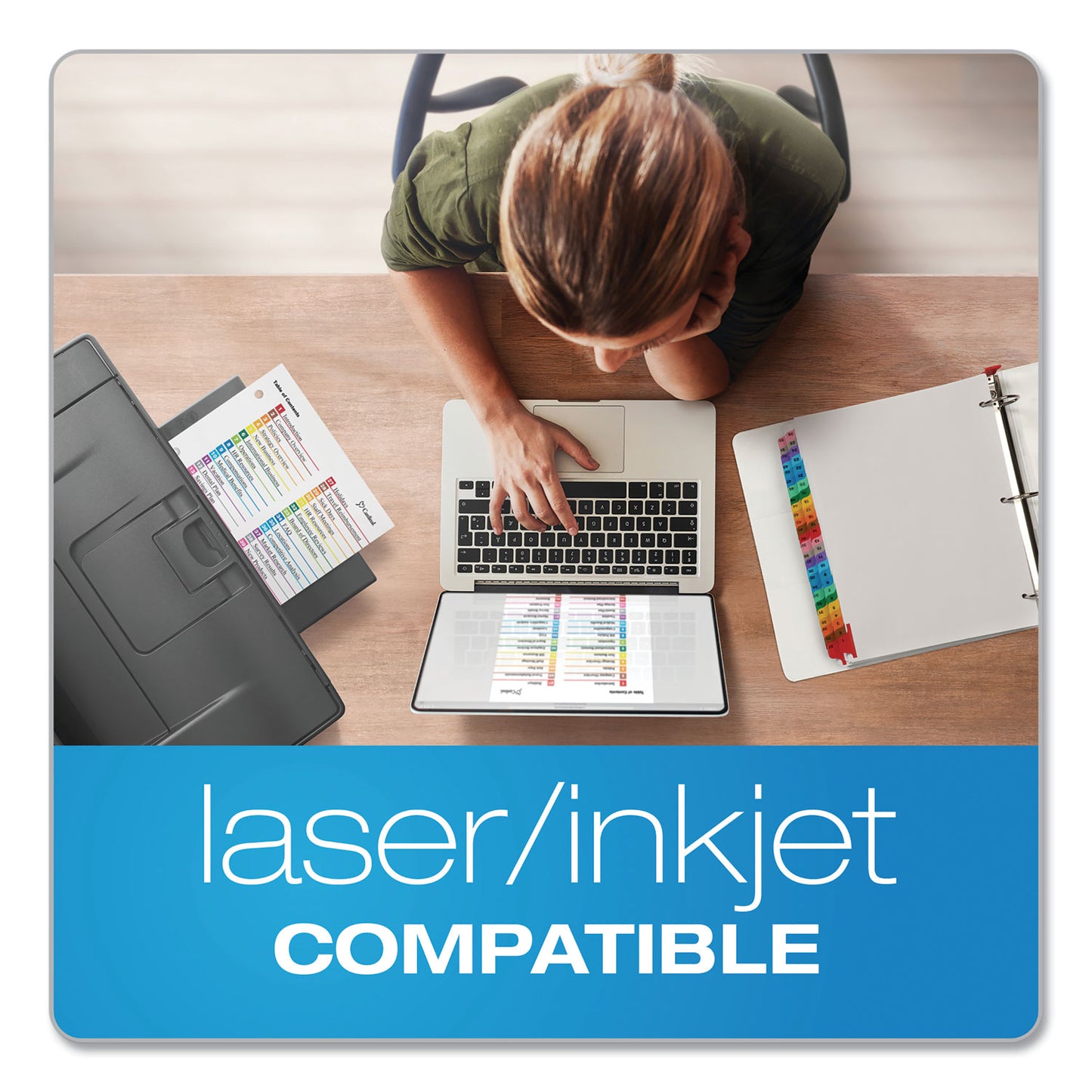 Cardinal OneStep Printable Table of Contents and Dividers - Double Column, 52-Tab, 1 to 52, 11 x 8.5, White, 1 Set (60990)