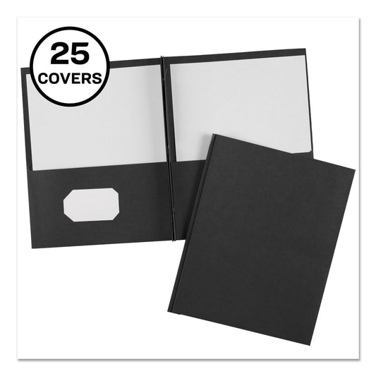 Avery Two-Pocket Folder, Prong Fastener, 0.5" Capacity, 11 x 8.5, Black, 25/Box (47978)