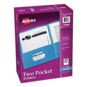 Avery Two-Pocket Folder, 40-Sheet Capacity, 11 x 8.5, Light Blue, 25/Box (47986)