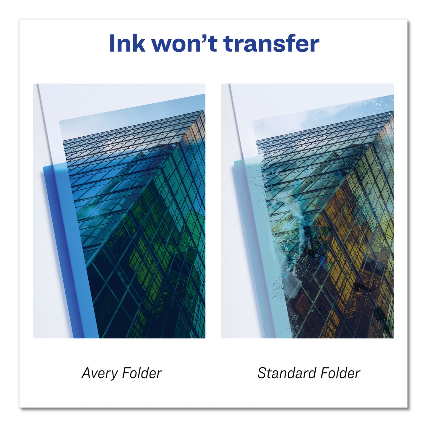 Avery Plastic Two-Pocket Folder, 20-Sheet Capacity, 11 x 8.5, Translucent Blue (47811)
