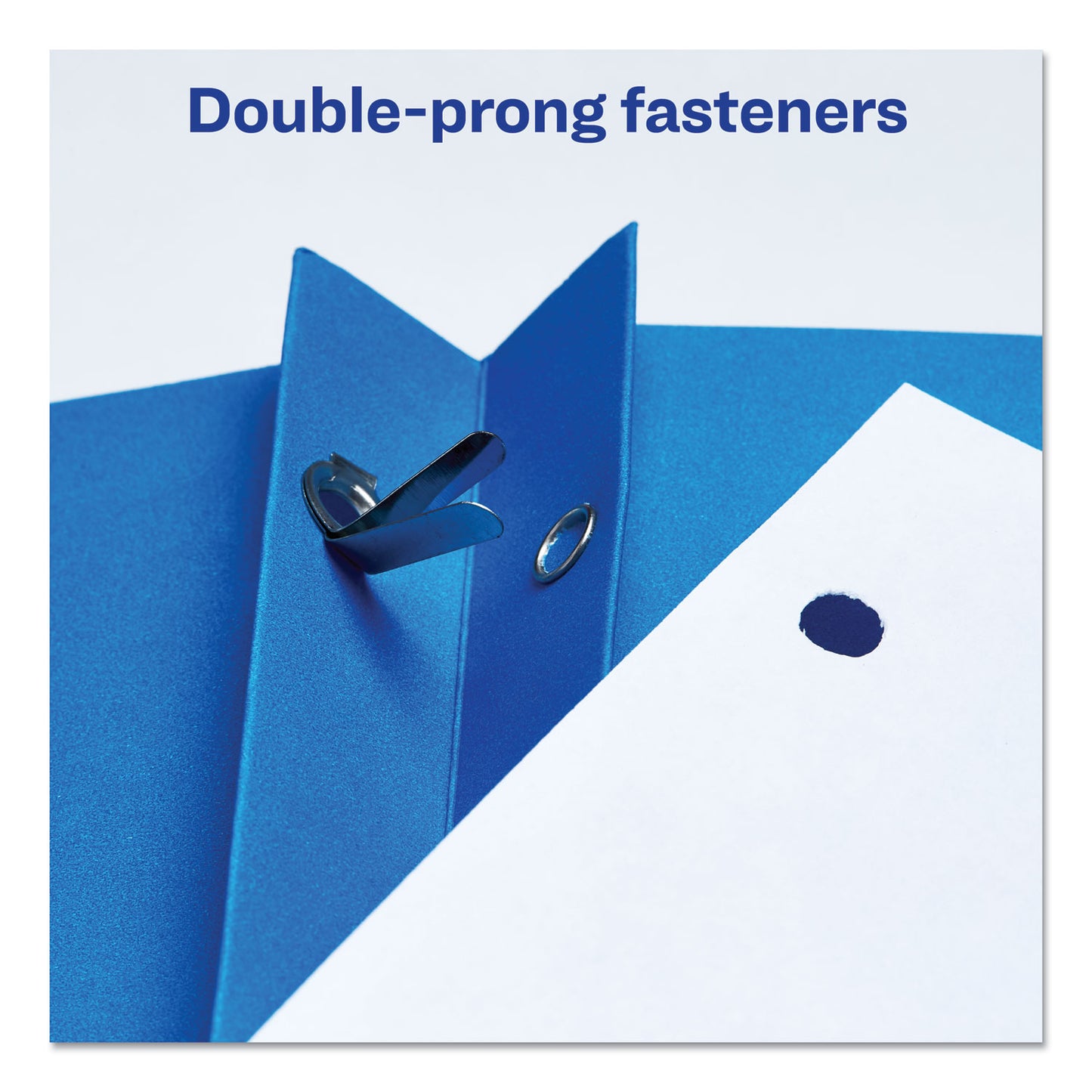 Avery Two-Pocket Folder, Prong Fastener, 0.5" Capacity, 11 x 8.5, Light Blue, 25/Box (47976)