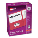 Avery Two-Pocket Folder, 40-Sheet Capacity, 11 x 8.5, Red, 25/Box (47989)