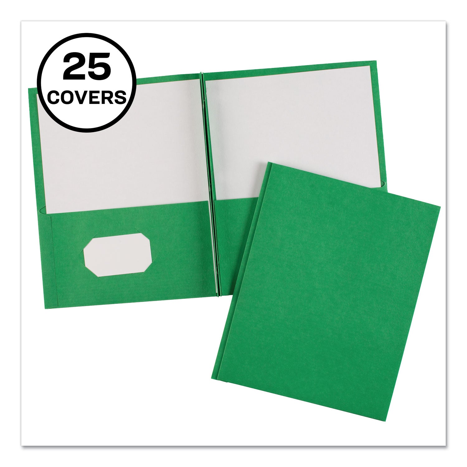 Avery Two-Pocket Folder, Prong Fastener, 0.5" Capacity, 11 x 8.5, Green, 25/Box (47977)