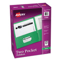 Avery Two-Pocket Folder, 40-Sheet Capacity, 11 x 8.5, Green, 25/Box (47987)