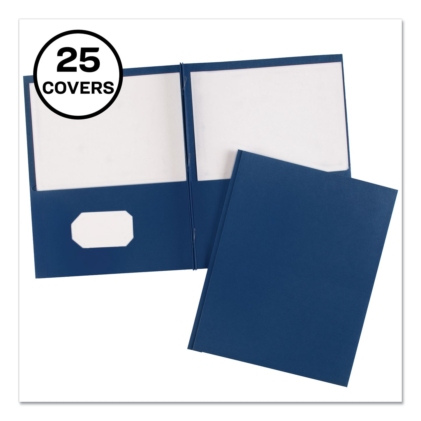 Avery Two-Pocket Folder, Prong Fastener, 0.5" Capacity, 11 x 8.5, Dark Blue, 25/Box (47975)