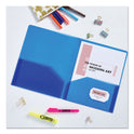 Avery Plastic Two-Pocket Folder, 20-Sheet Capacity, 11 x 8.5, Translucent Blue (47811)