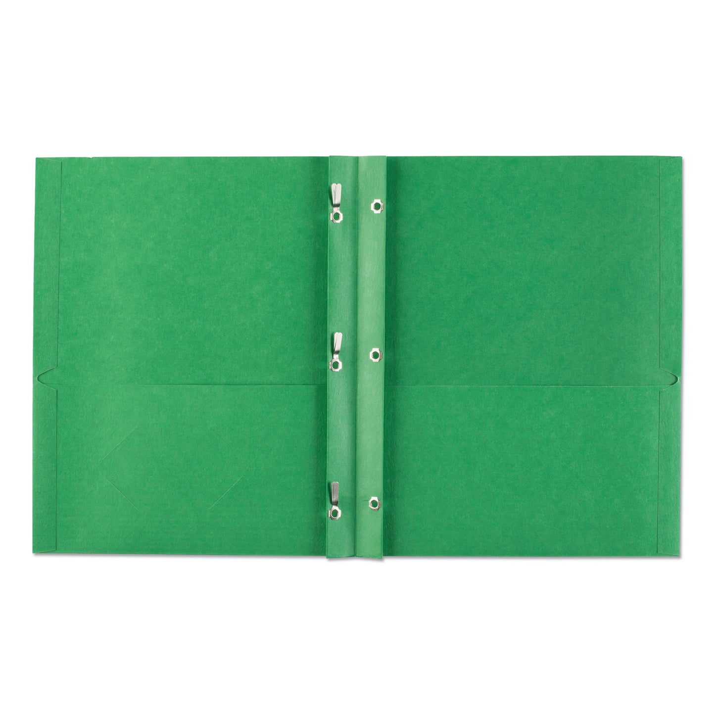 Avery Two-Pocket Folder, Prong Fastener, 0.5" Capacity, 11 x 8.5, Green, 25/Box (47977)