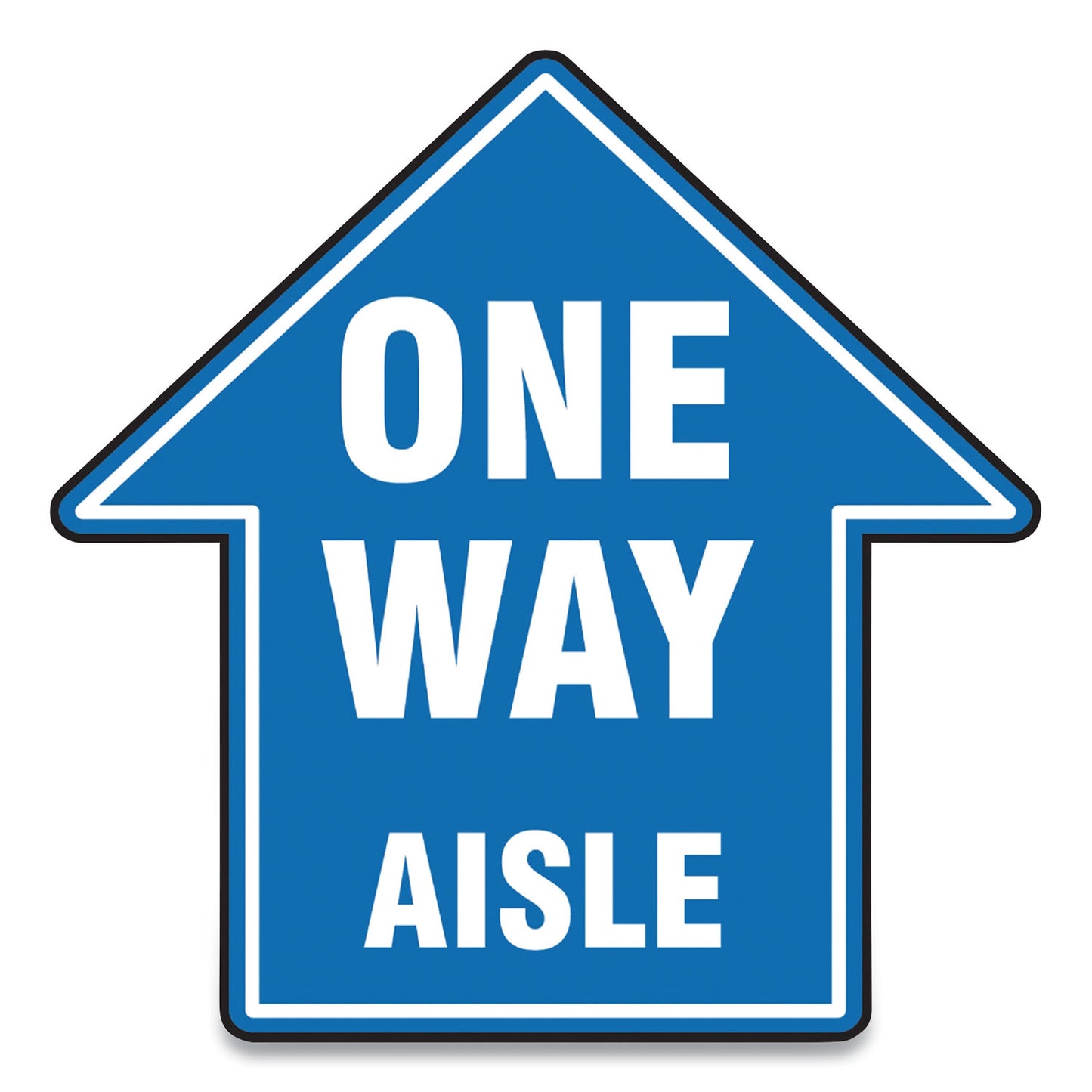 Accuform Slip-Gard Social Distance Floor Signs, 17 x 17, "One Way Aisle", Blue, 25/Pack (MFS466ESP)