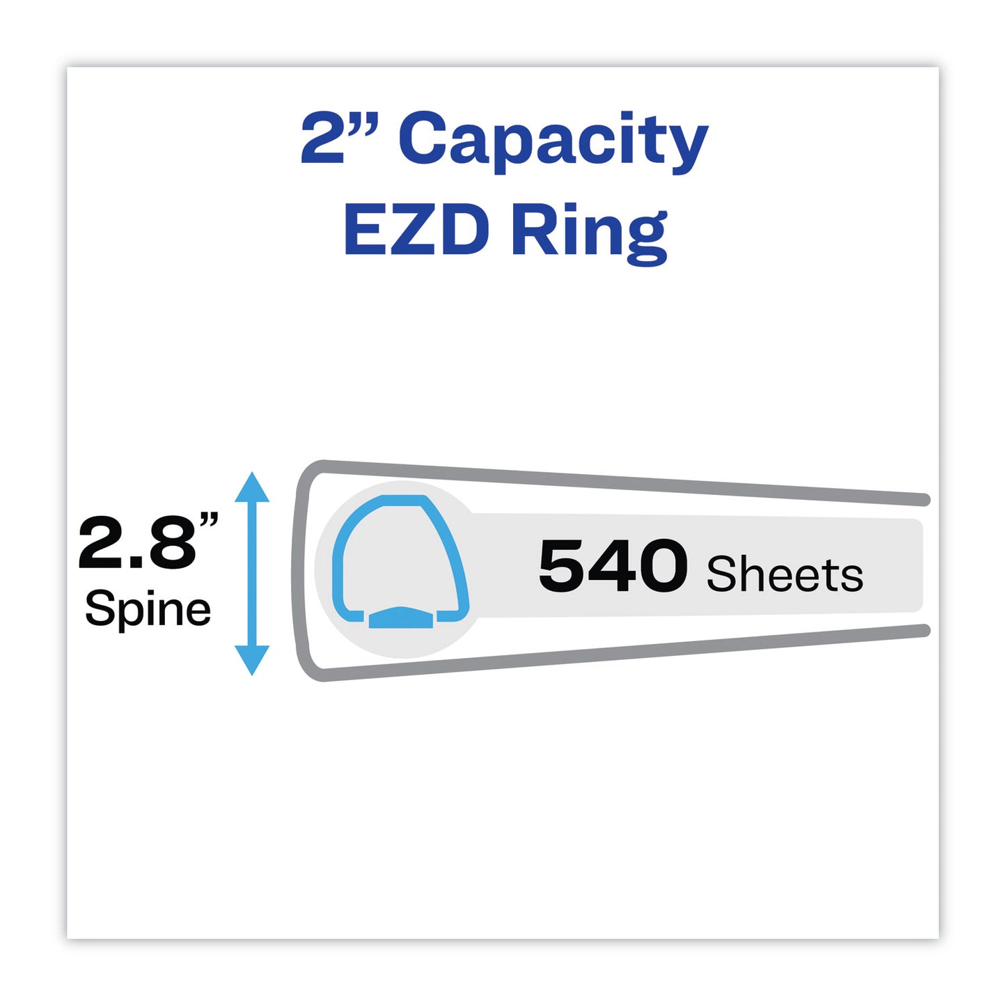 Avery Heavy-Duty Non Stick View Binder with DuraHinge and Slant Rings, 3 Rings, 2" Capacity, 11 x 8.5, White, 4/Pack (79790)