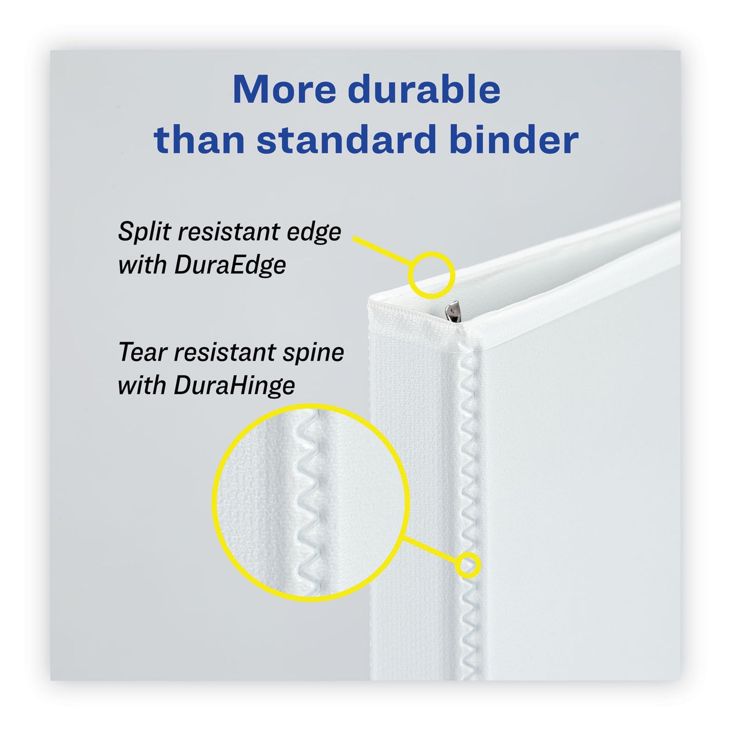 Avery Heavy-Duty Non Stick View Binder with DuraHinge and Slant Rings, 3 Rings, 3" Capacity, 11 x 8.5, White, 2/Pack (79791)