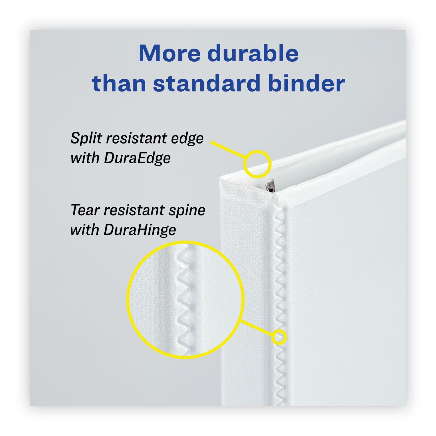 Avery Heavy-Duty Non Stick View Binder with DuraHinge and Slant Rings, 3 Rings, 4" Capacity, 11 x 8.5, White, 2/Pack (79875)