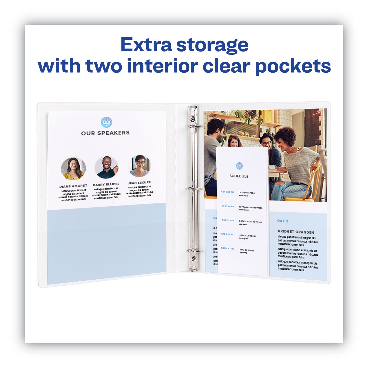 Avery Heavy-Duty Non Stick View Binder with DuraHinge and Slant Rings, 3 Rings, 4" Capacity, 11 x 8.5, White, 2/Pack (79875)