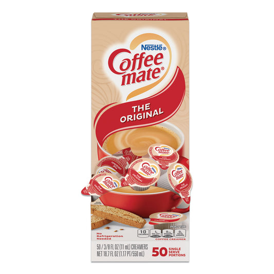 Coffee-mate Liquid Coffee Creamer, Original, 0.38 oz Mini Cups, 50/Box (35110BX)