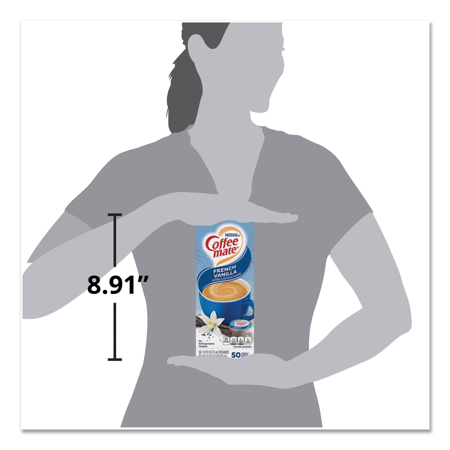 Coffee-mate Liquid Coffee Creamer, French Vanilla, 0.38 oz Mini Cups, 50/Box, 4 Boxes/Carton, 200 Total/Carton (35170CT)