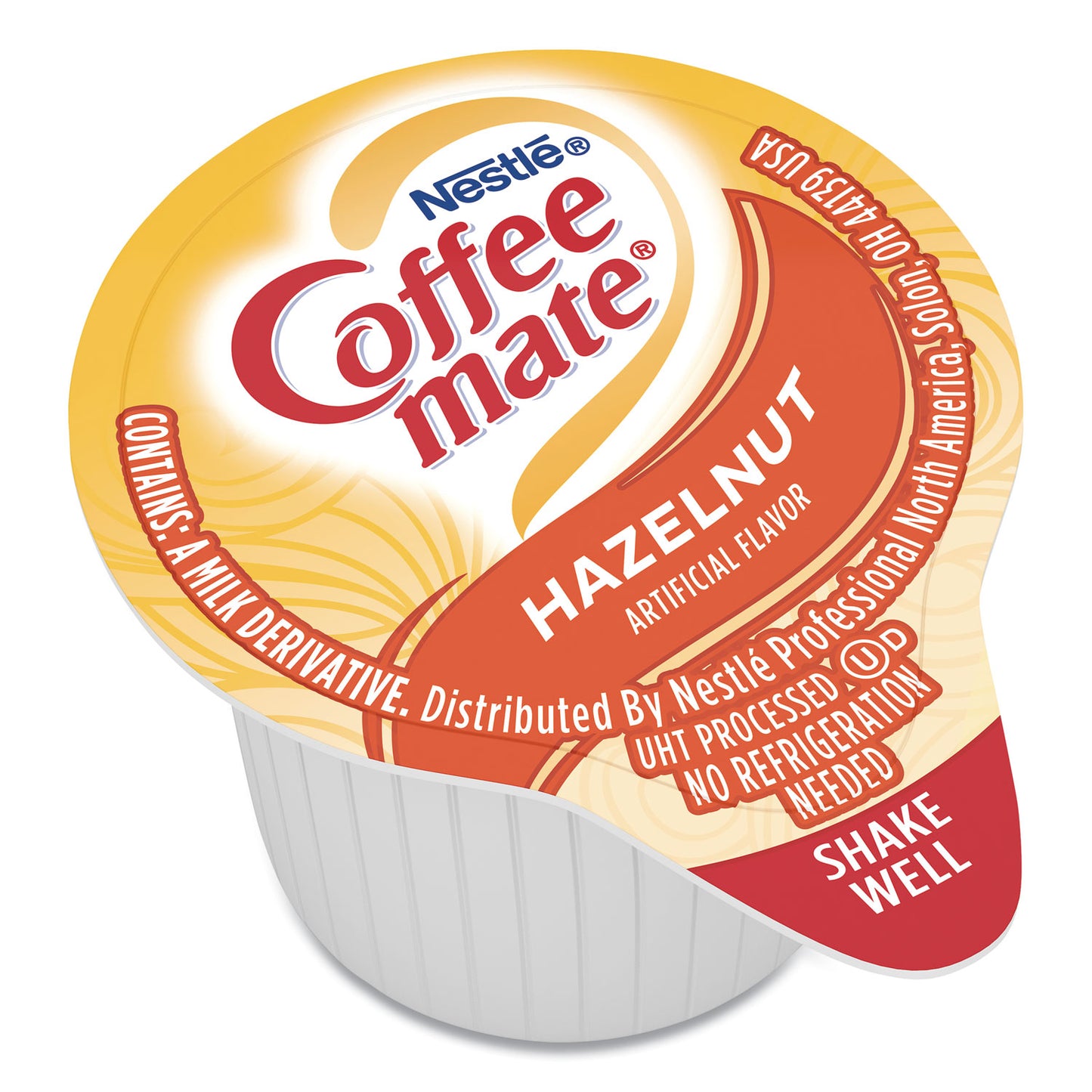 Coffee-mate Liquid Coffee Creamer, Hazelnut, 0.38 oz Mini Cups, 180/Carton (35080)