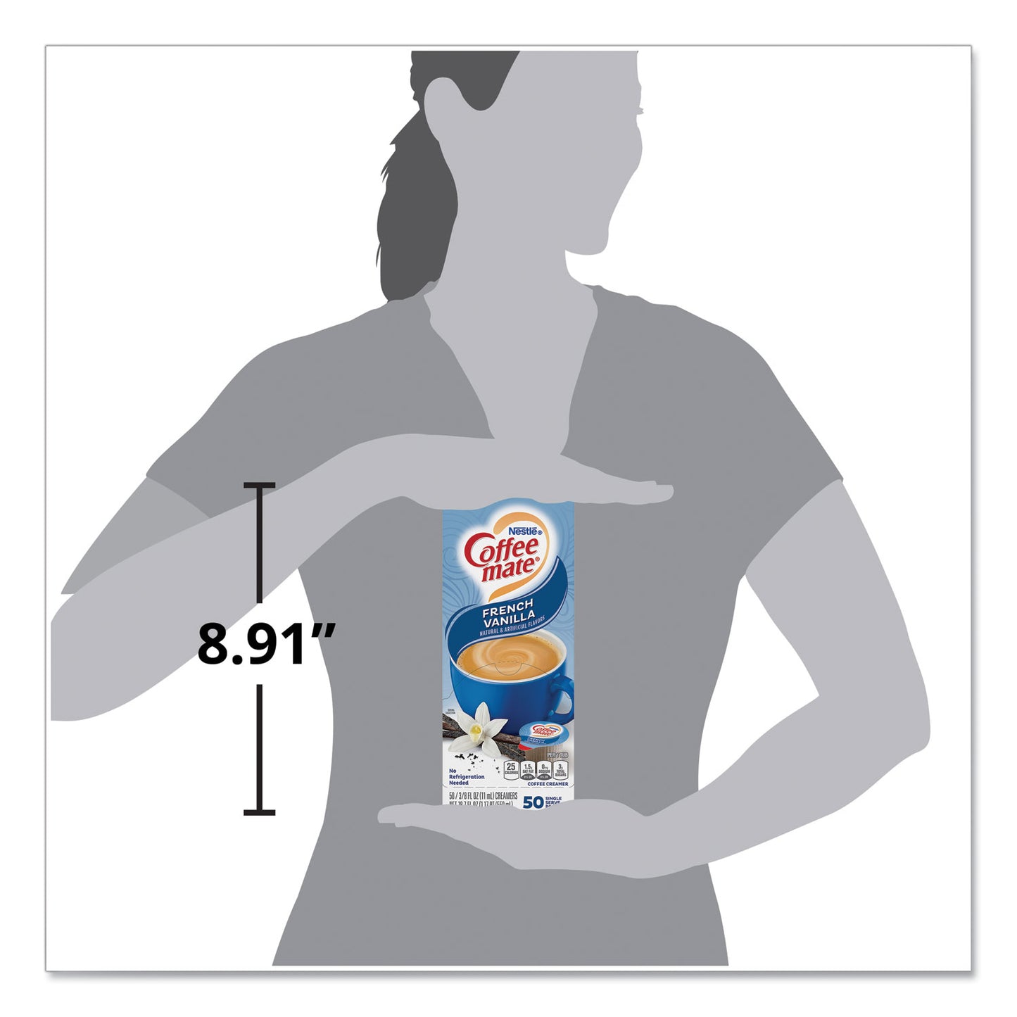 Coffee-mate Liquid Coffee Creamer, French Vanilla, 0.38 oz Mini Cups, 50/Box (35170BX)