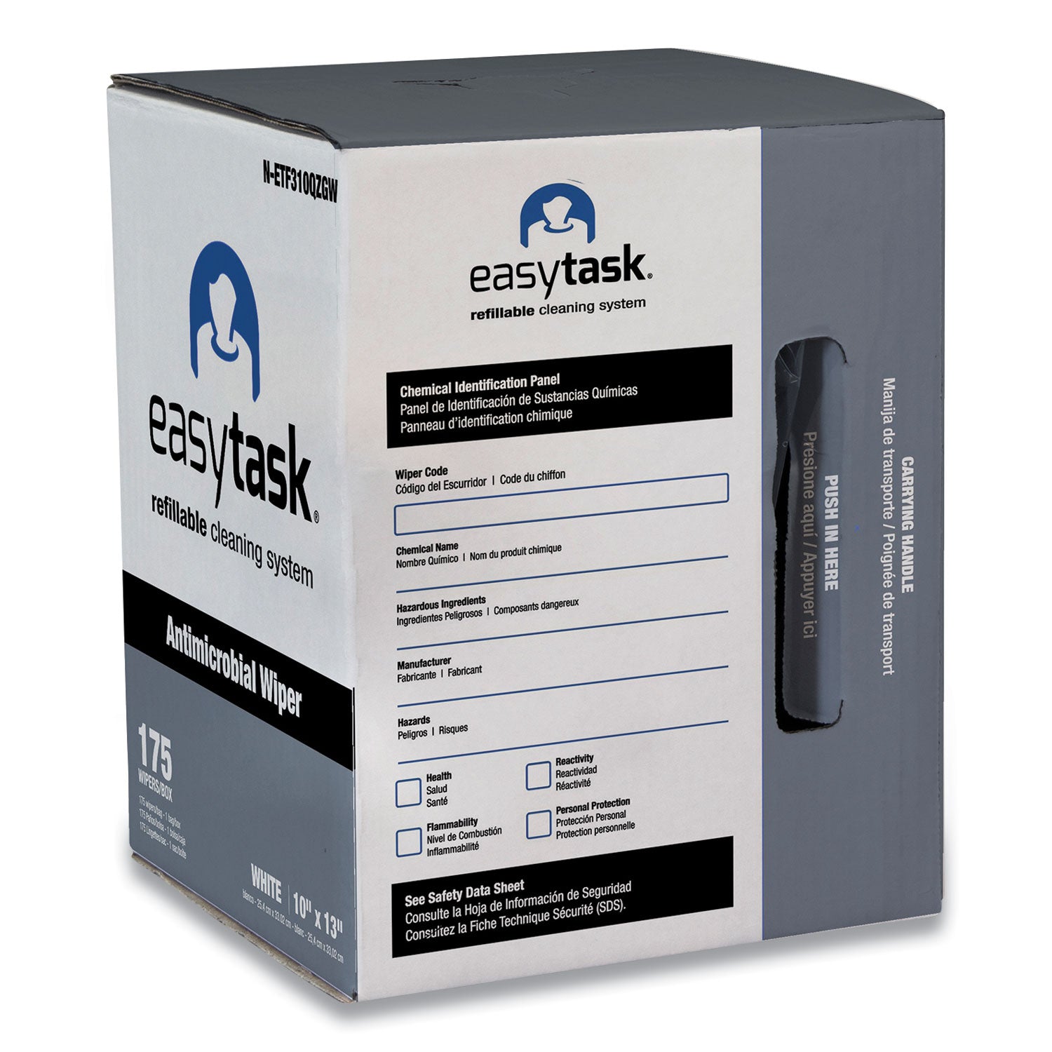 HOSPECO Easy Task F310 Wiper, Quarterfold, 1-Ply, 10 x 13, White, Zipper Bag, 175/Bag (NETF310QZGW)