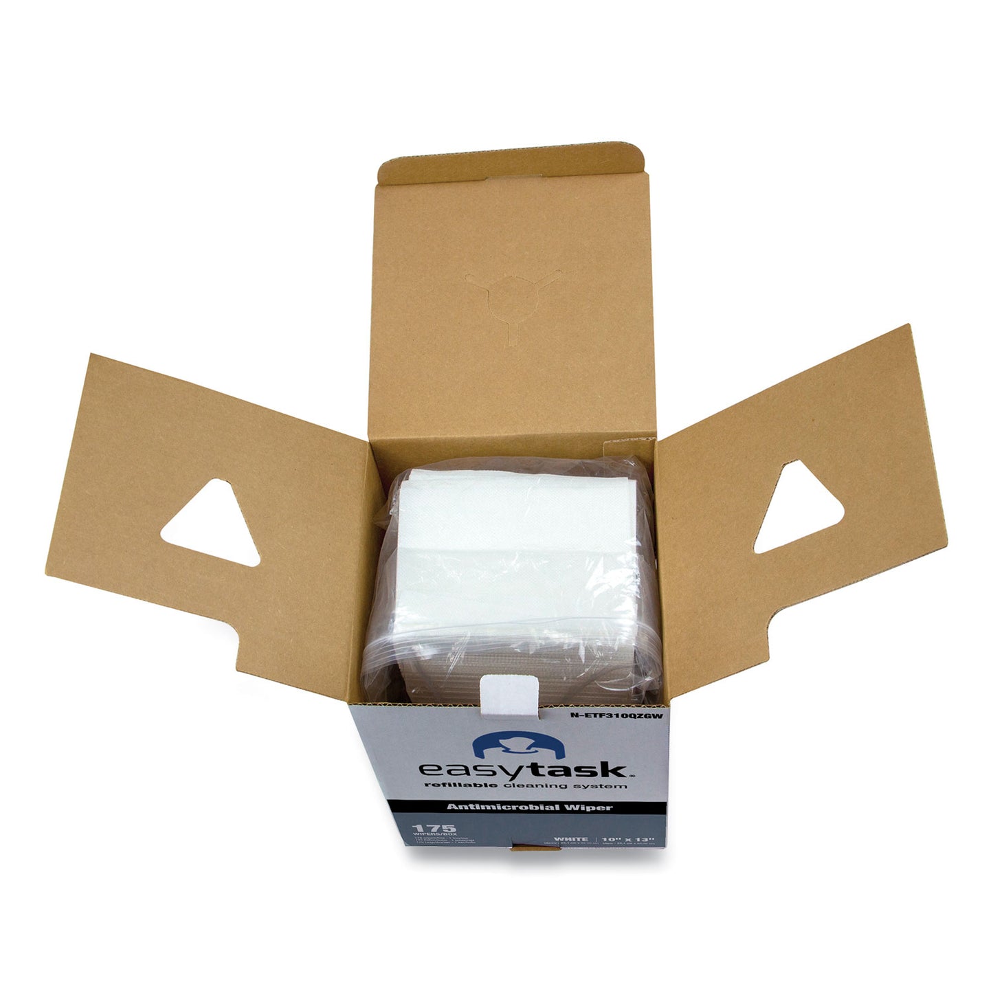 HOSPECO Easy Task F310 Wiper, Quarterfold, 1-Ply, 10 x 13, White, Zipper Bag, 175/Bag (NETF310QZGW)