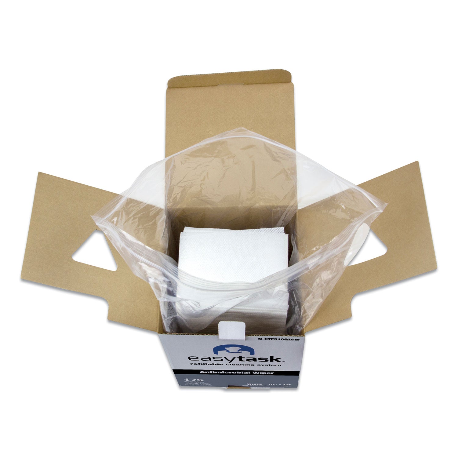 HOSPECO Easy Task F310 Wiper, Quarterfold, 1-Ply, 10 x 13, White, Zipper Bag, 175/Bag (NETF310QZGW)