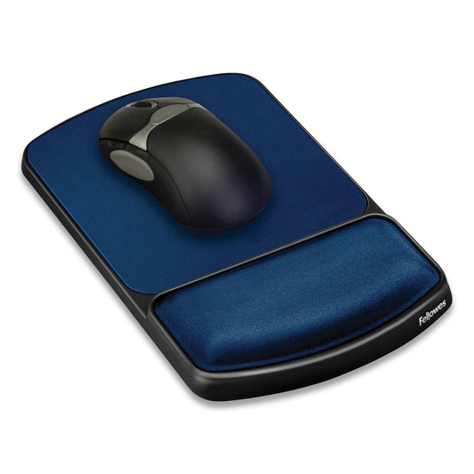 Fellowes Gel Mouse Pad with Wrist Rest, 6.25 x 10.12, Black/Sapphire (98741)