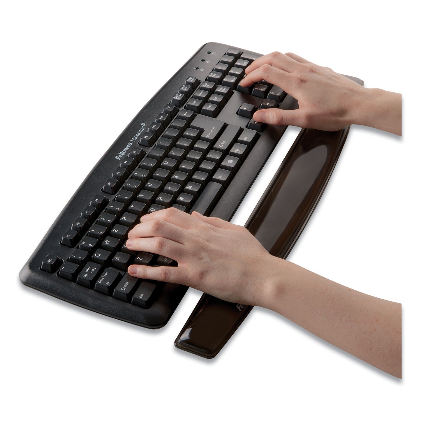 Fellowes Gel Crystals Keyboard Wrist Rest, 18.5 x 2.25, Black (9112201)