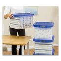 Bankers Box Heavy Duty Plastic File Storage, Letter/Legal Files, 14" x 17.38" x 10.5", Clear/Blue, 2/Pack (0086202)