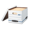 Bankers Box STOR/FILE Basic-Duty Storage Boxes, Letter/Legal Files, 12.5" x 16.25" x 10.5", White/Blue, 4/Carton (0070308)