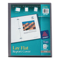 Avery Lay Flat View Report Cover, Flexible Fastener, 0.5" Capacity, 8.5 x 11, Clear/Gray (47781)