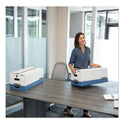 Bankers Box STOR/FILE Medium-Duty Strength Storage Boxes, Letter Files, 12.25" x 24.13" x 10.75", White/Blue, 4/Carton (0070403)