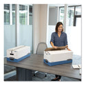 Bankers Box LIBERTY Heavy-Duty Strength Storage Boxes, Letter Files, 12.25" x 24.13" x 10.75", White/Blue, 4/Carton (0001103)