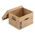 Bankers Box SmoothMove Maximum Strength Moving Boxes, Half Slotted Container (HSC), Small, 15" x 15" x 12", Brown/Blue, 8/Pack (7710201)