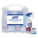 PURELL Body Fluid Spill Kit, 4.5" x 11.88" x 11.5", One Clamshell Case with 2 Single Use Refills/Carton (384101CLMS)